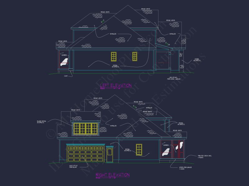 Traditional Craftsman house Plan with Vaulted Ceilings & 2 Owner Suites