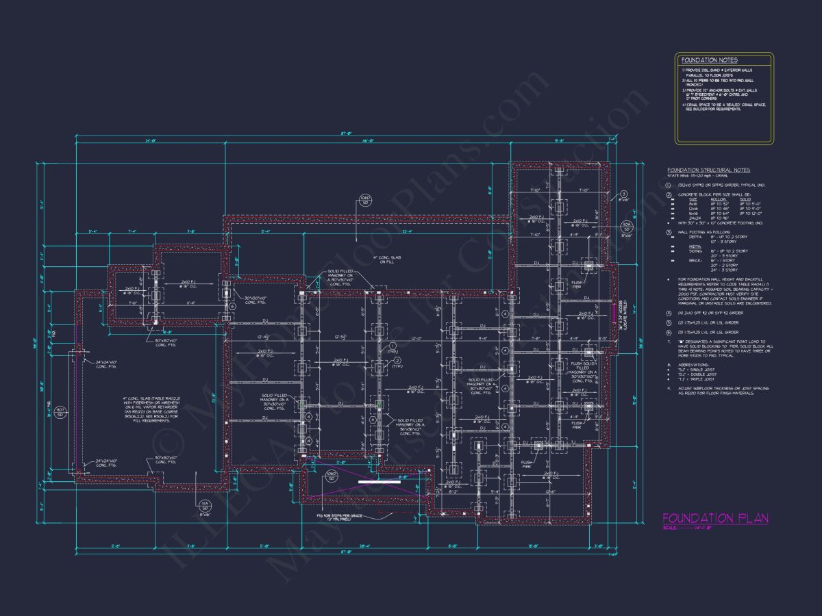 Traditional Farmhouse house Design with Detailed Floor Plan and CAD