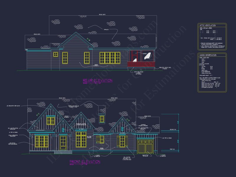 Traditional Farmhouse house Floor Plan with CAD and Blueprint Designs