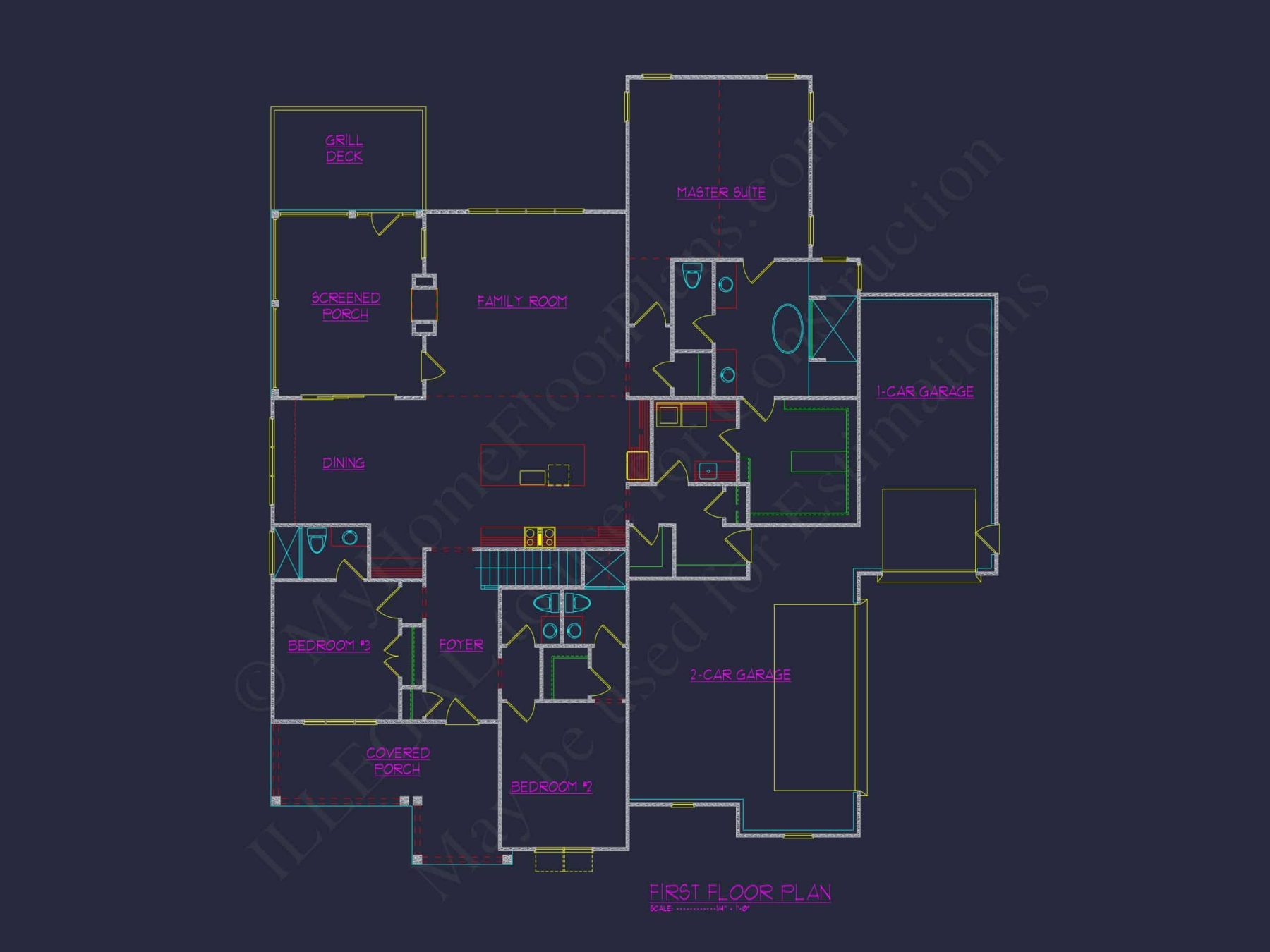 Traditional Farmhouse house Floor Plan with CAD and Blueprint Designs