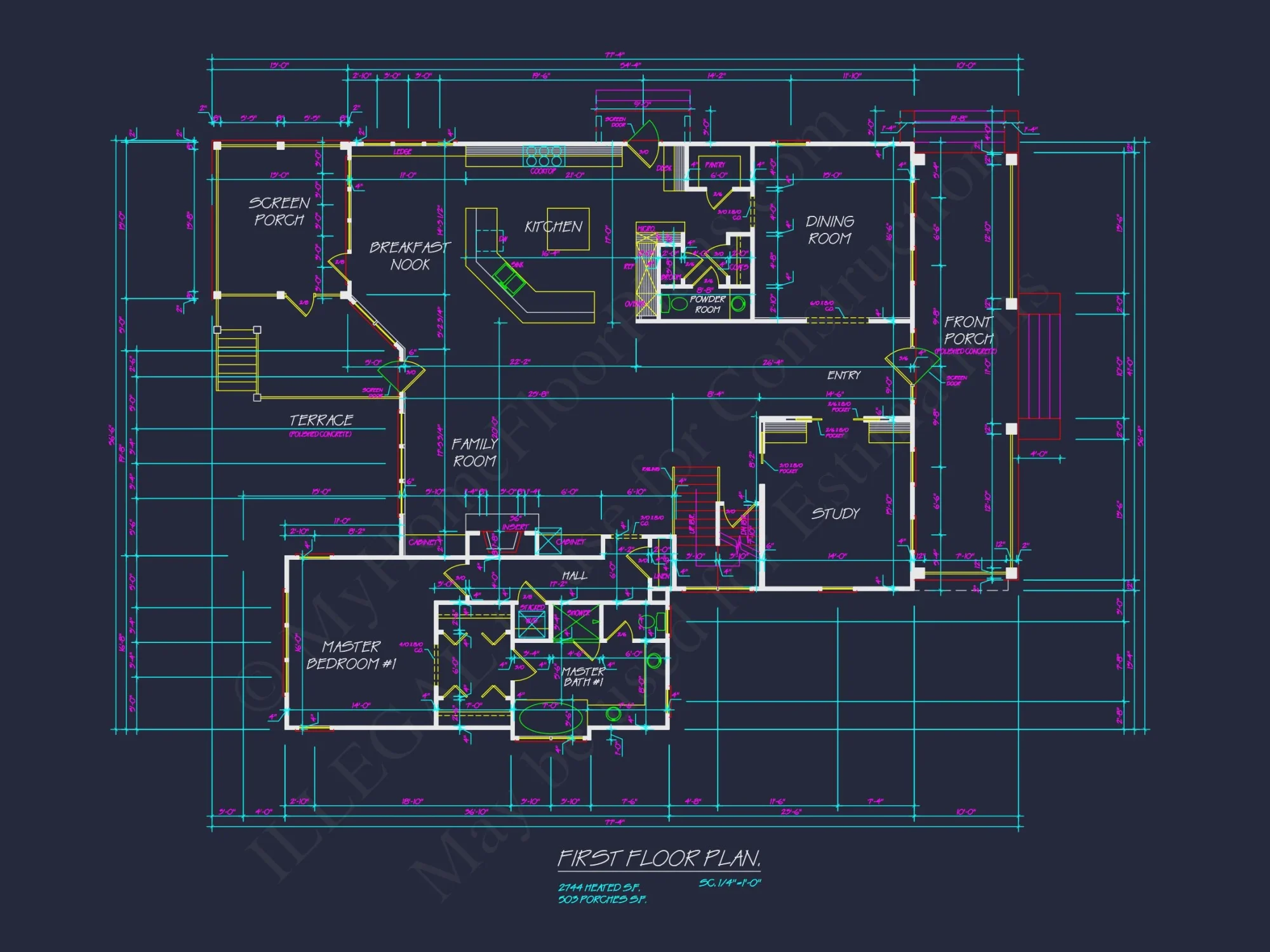 Traditional Farmhouse house Plan w/Basement & Garage - 6, 341 SqFt