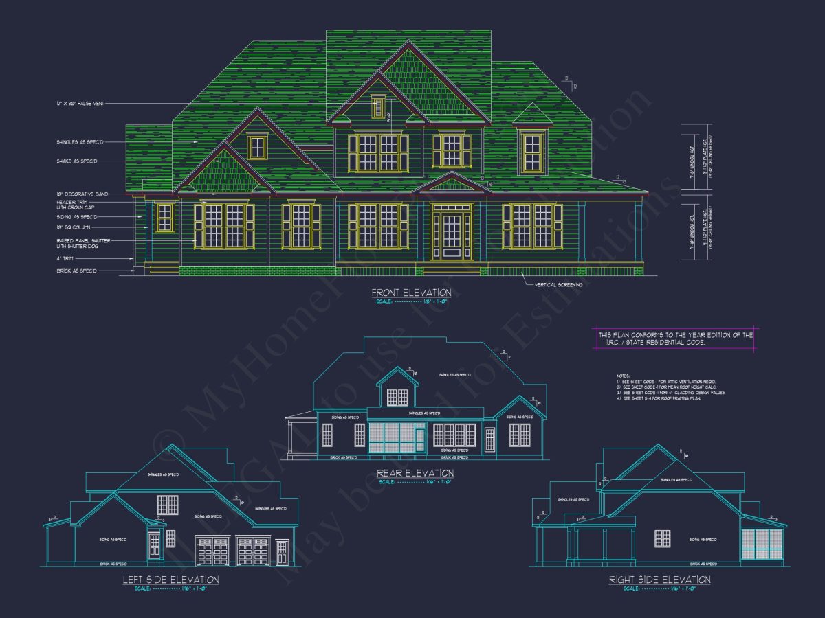 Traditional Farmhouse house Plan with Detailed CAD Designs