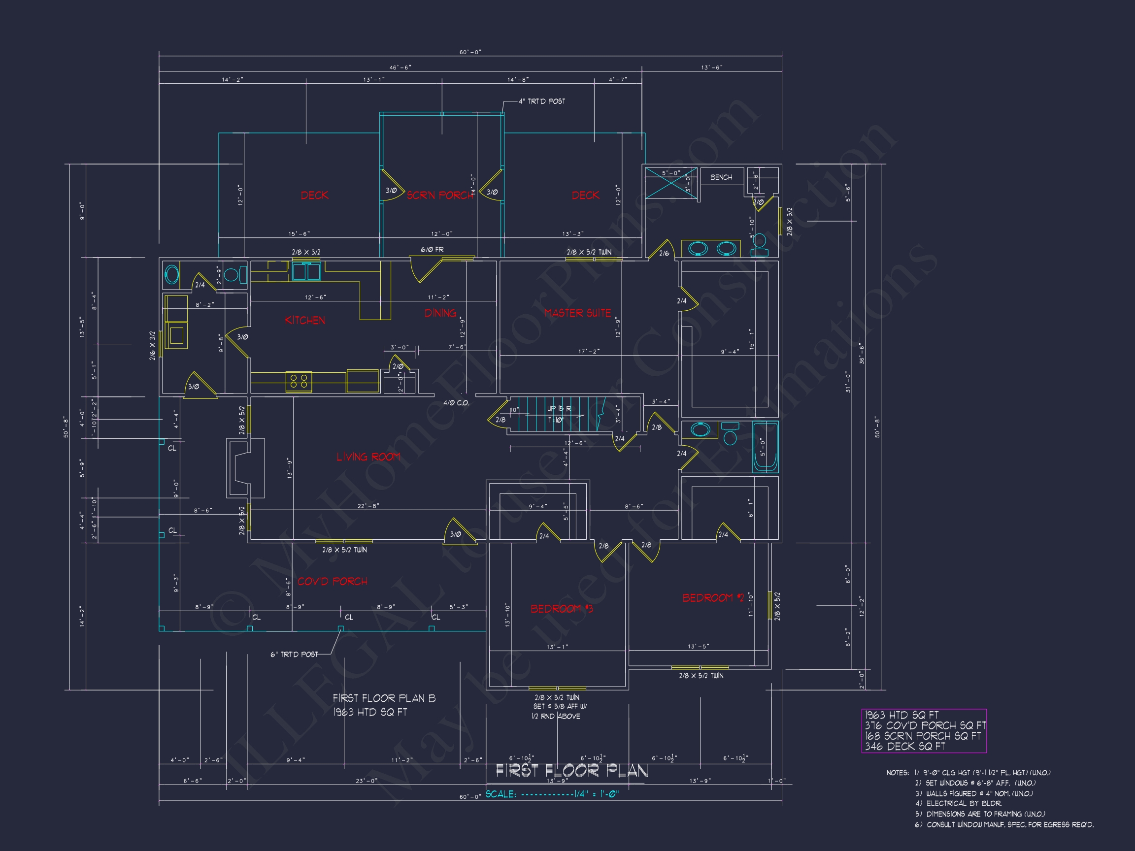 Traditional Farmhouse Home Plan with Ranch Layout and CAD Designs