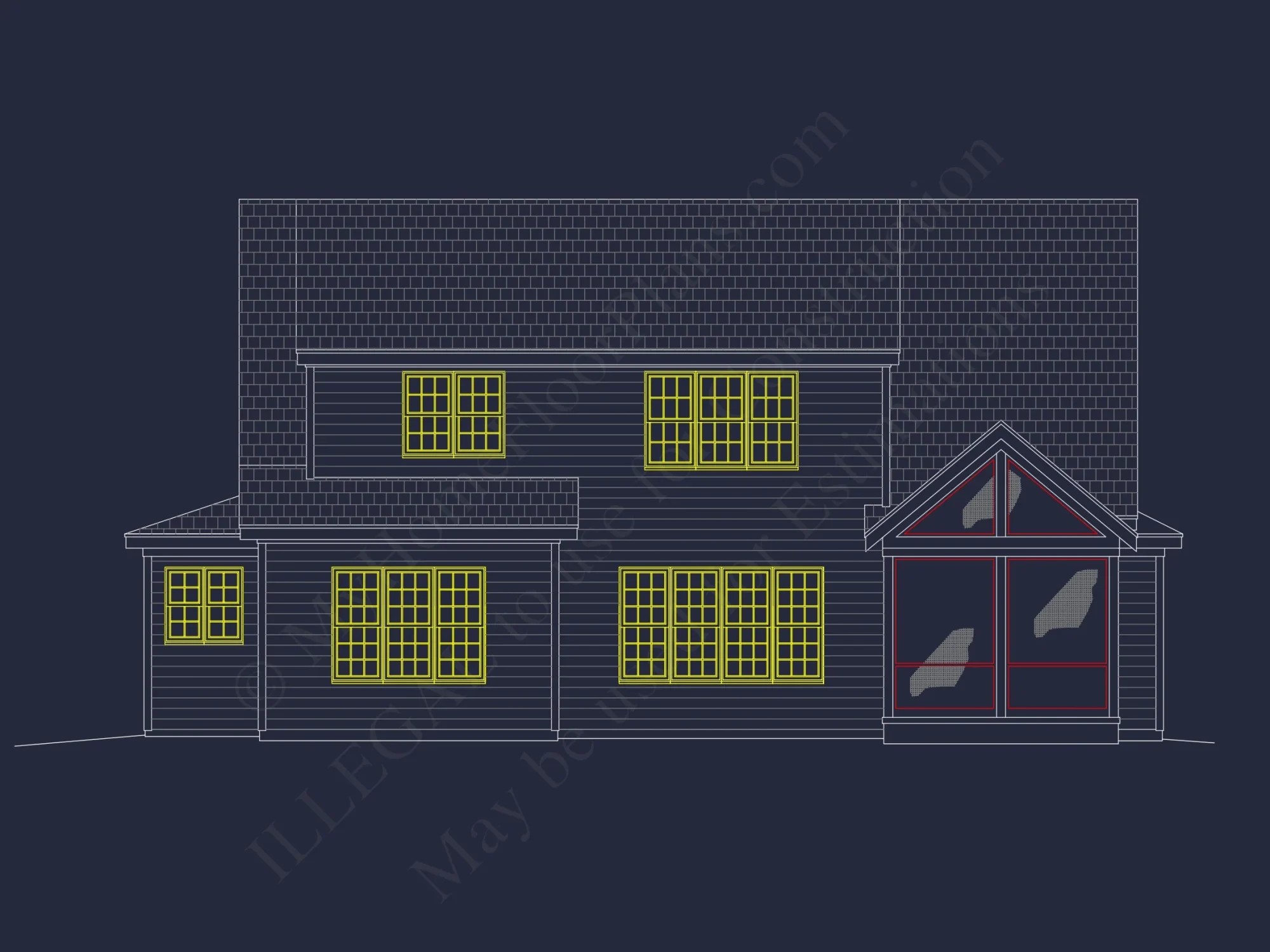 Traditional house Design with Blueprints and CAD Floor Plans