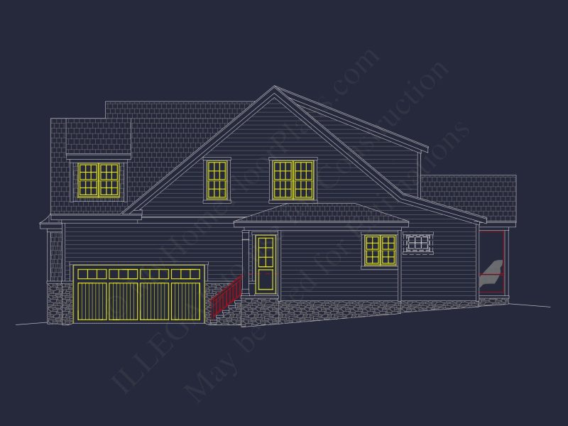 Traditional house Design with Blueprints and CAD Floor Plans