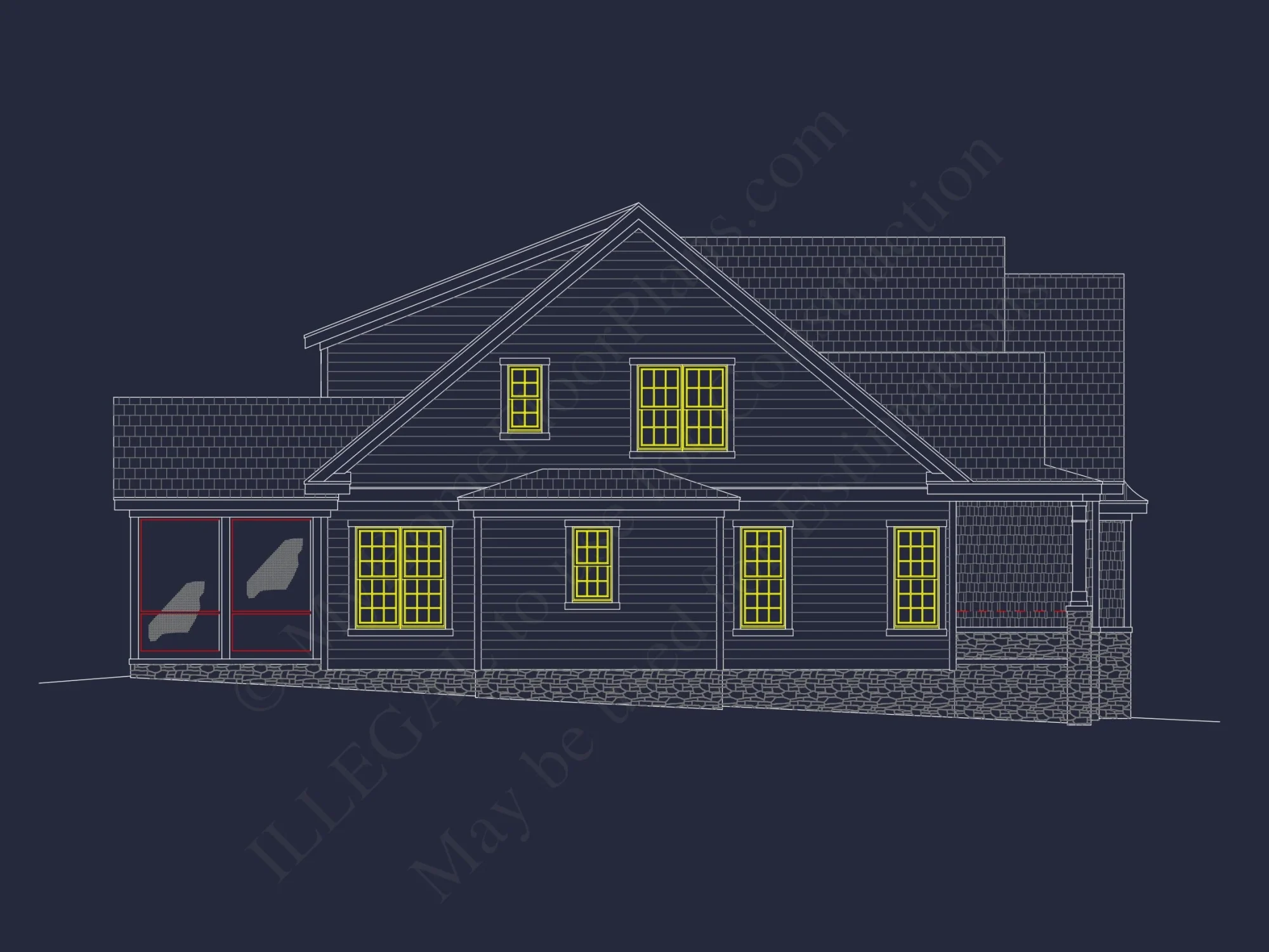 Traditional house Design with Blueprints and CAD Floor Plans