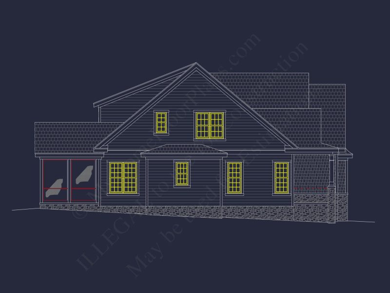 Traditional house Design with Blueprints and CAD Floor Plans