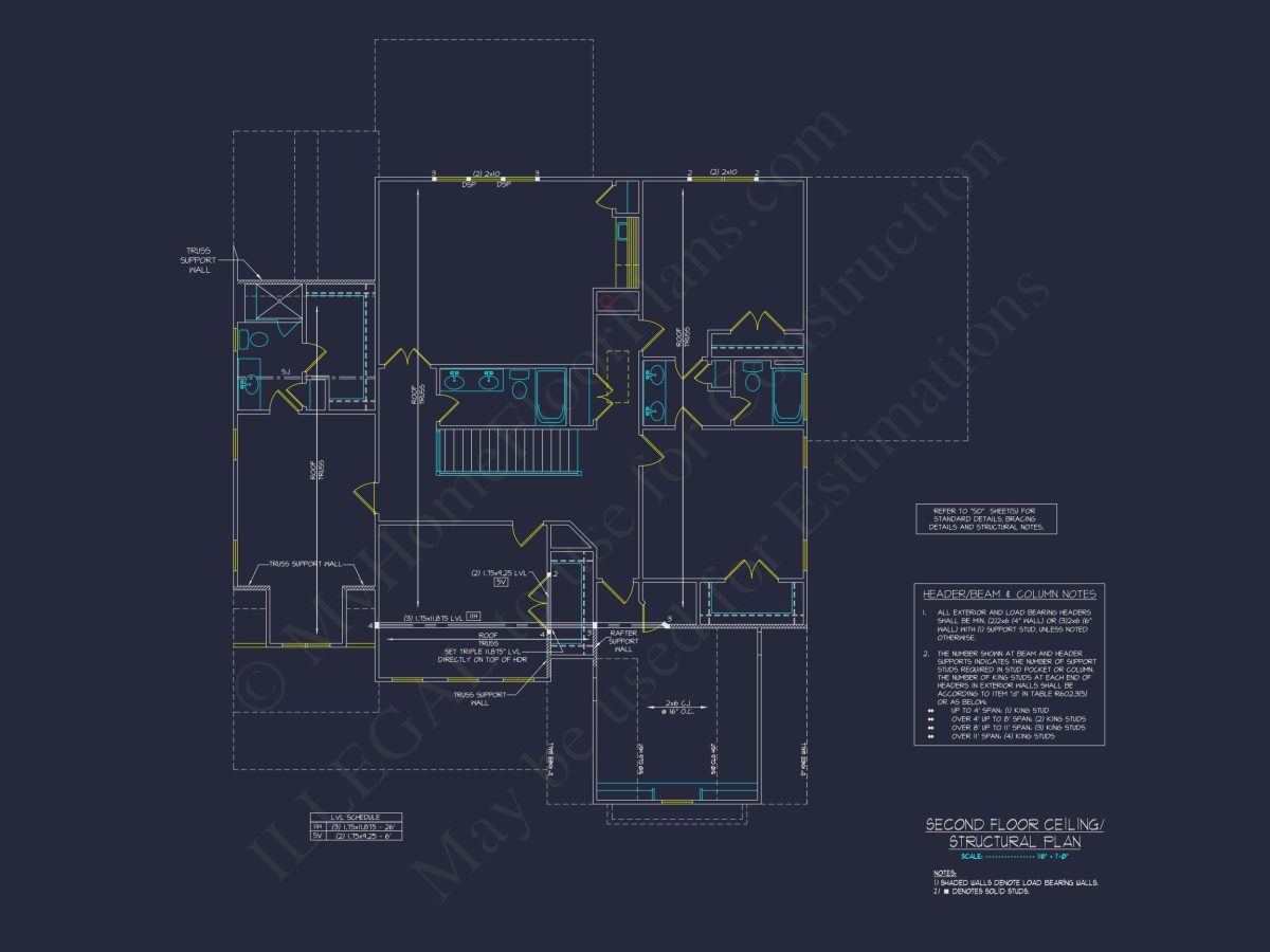 Traditional house Design with Floor Plans, CAD, and Blueprint