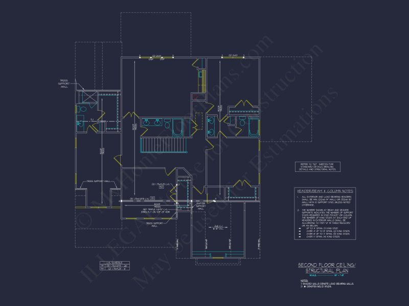 Traditional house Design with Floor Plans, CAD, and Blueprint