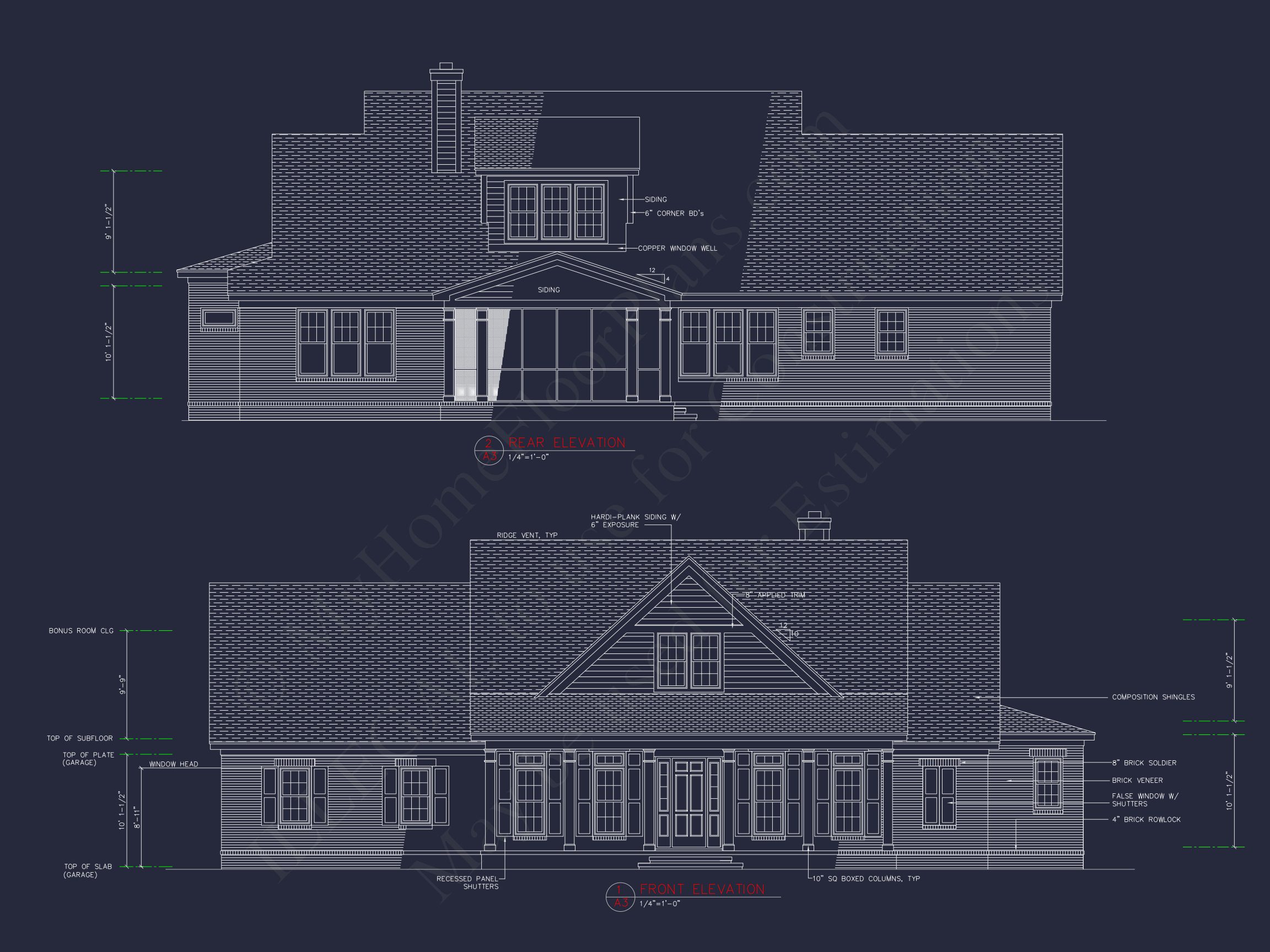 Traditional Home Floor Plan: 4 Bed,3 Bath,2-Story Blueprint