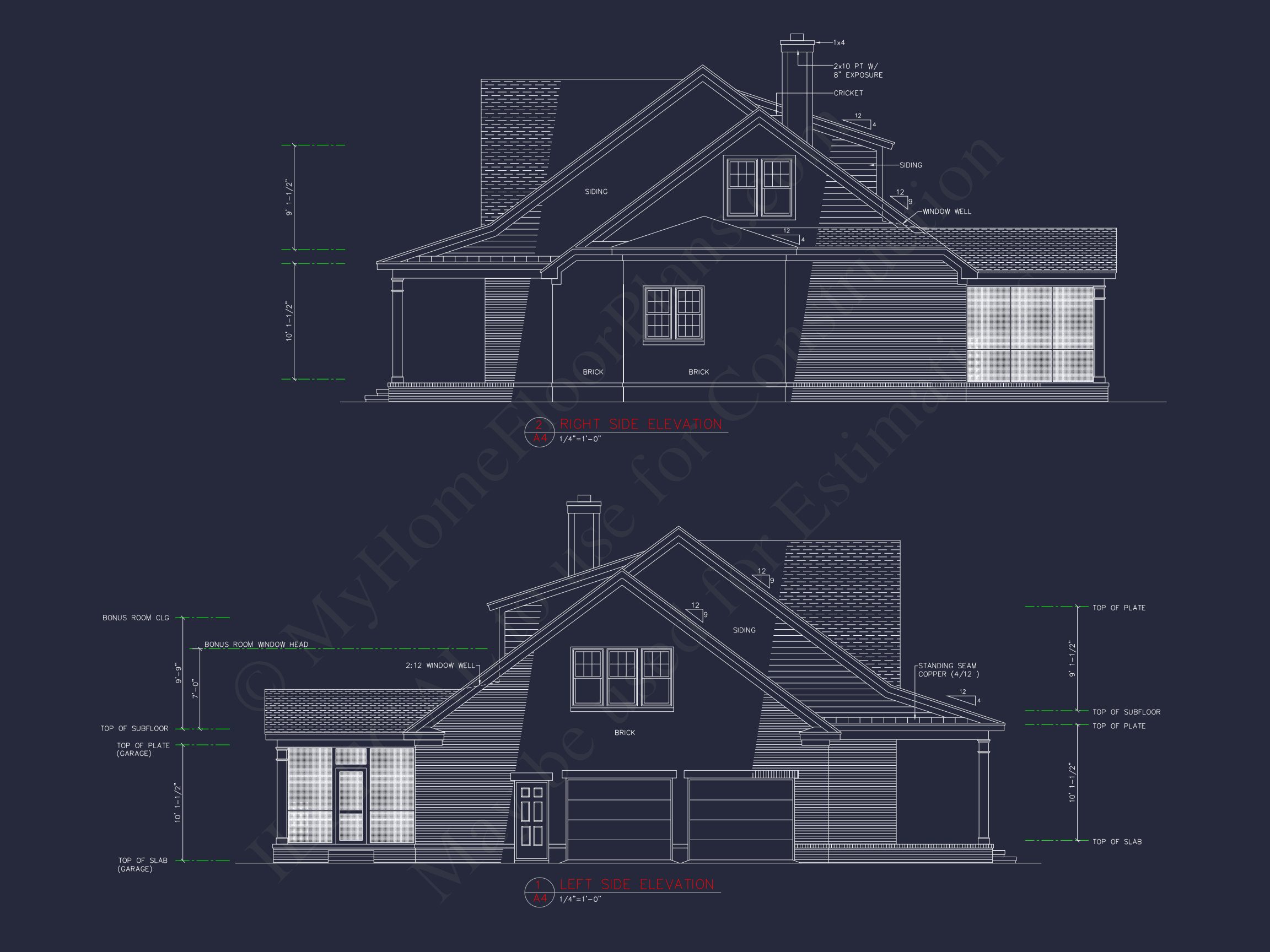 Traditional Home Floor Plan: 4 Bed,3 Bath,2-Story Blueprint