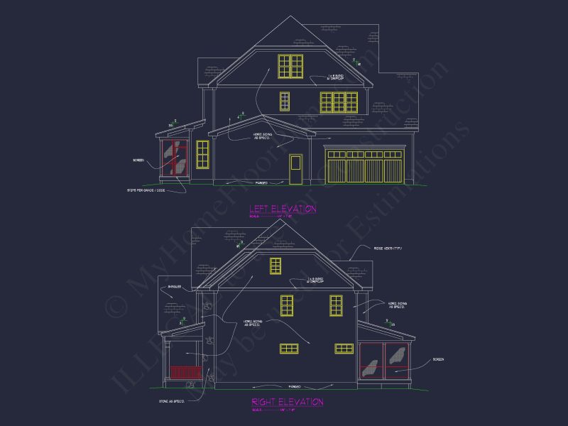 Traditional house Floor Plan with 4 Beds, Blueprint & Designs