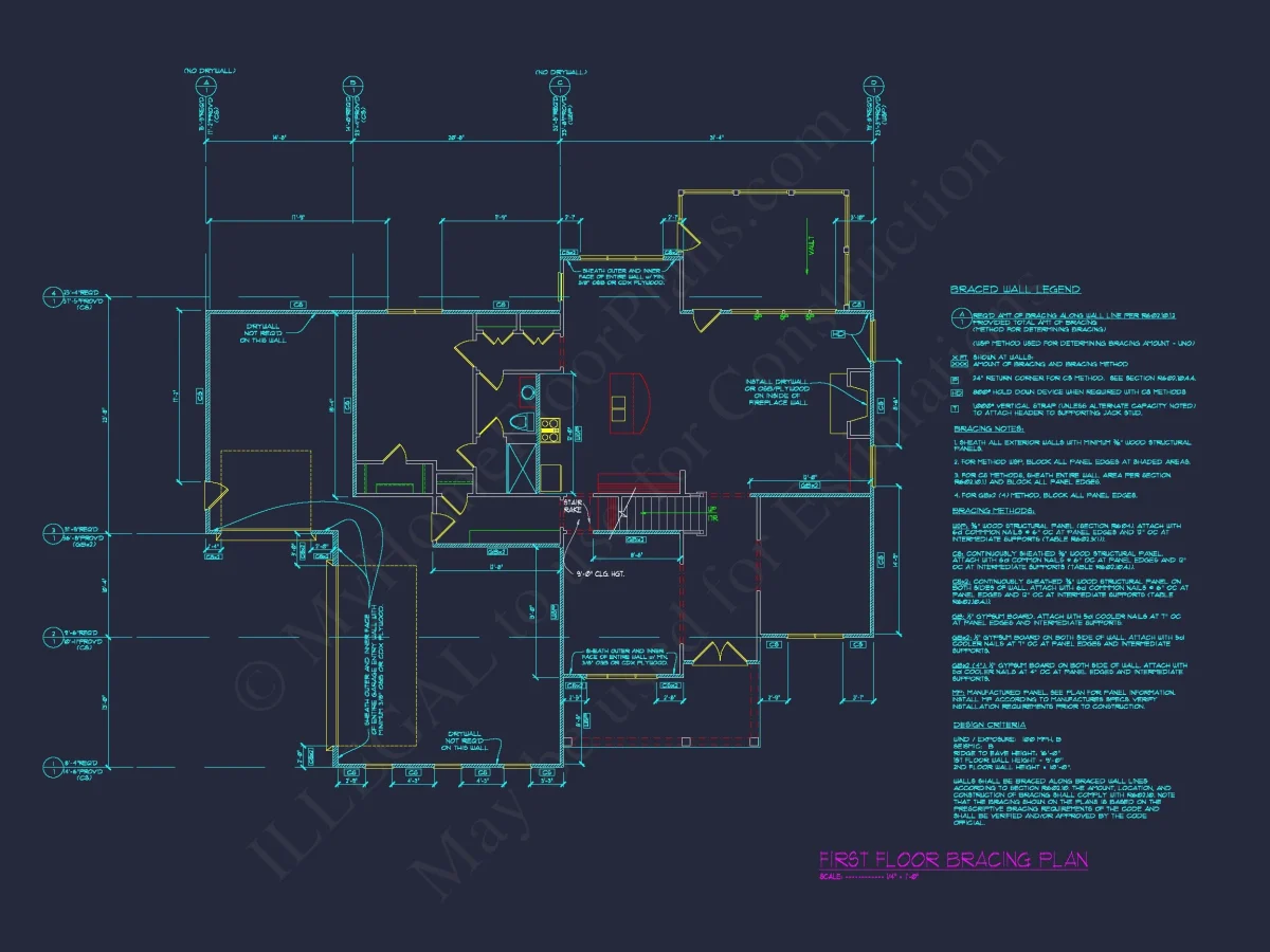 Traditional house Floor Plan with 4 Beds, Blueprint & Designs