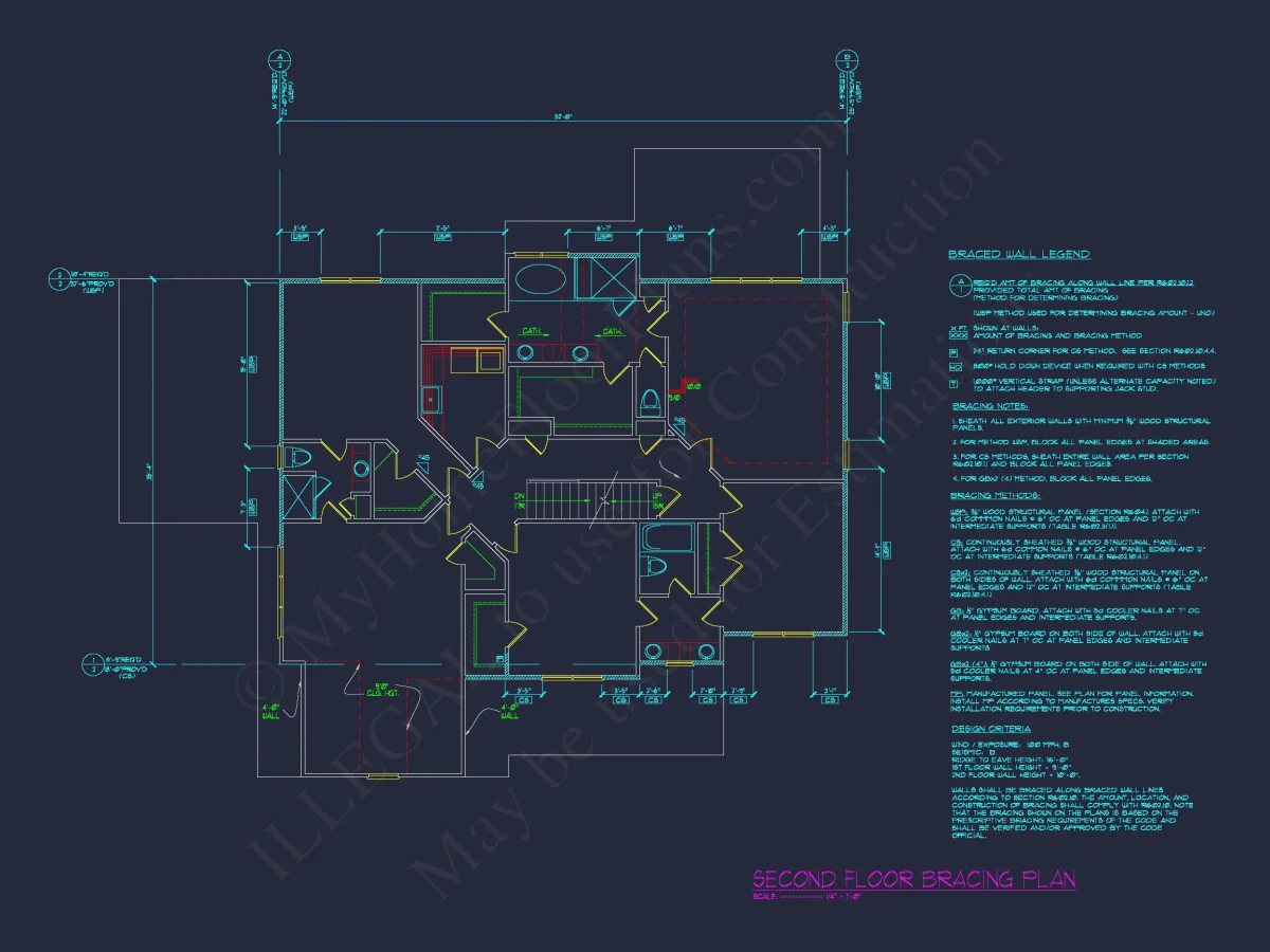 Traditional house Floor Plan with 4 Beds, Blueprint & Designs