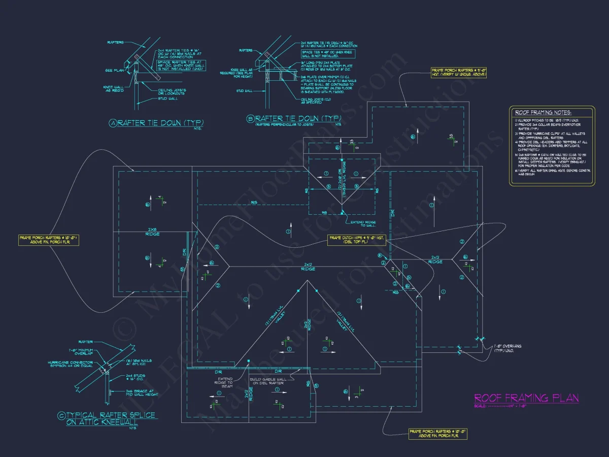 Traditional house Floor Plan with 4 Beds, Blueprint & Designs