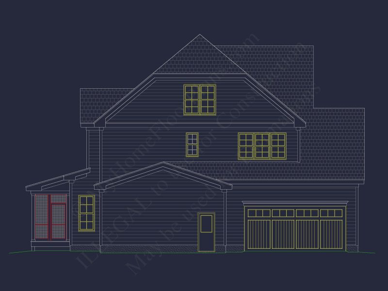Traditional house Floor Plan with 4 Beds, Blueprint & Designs