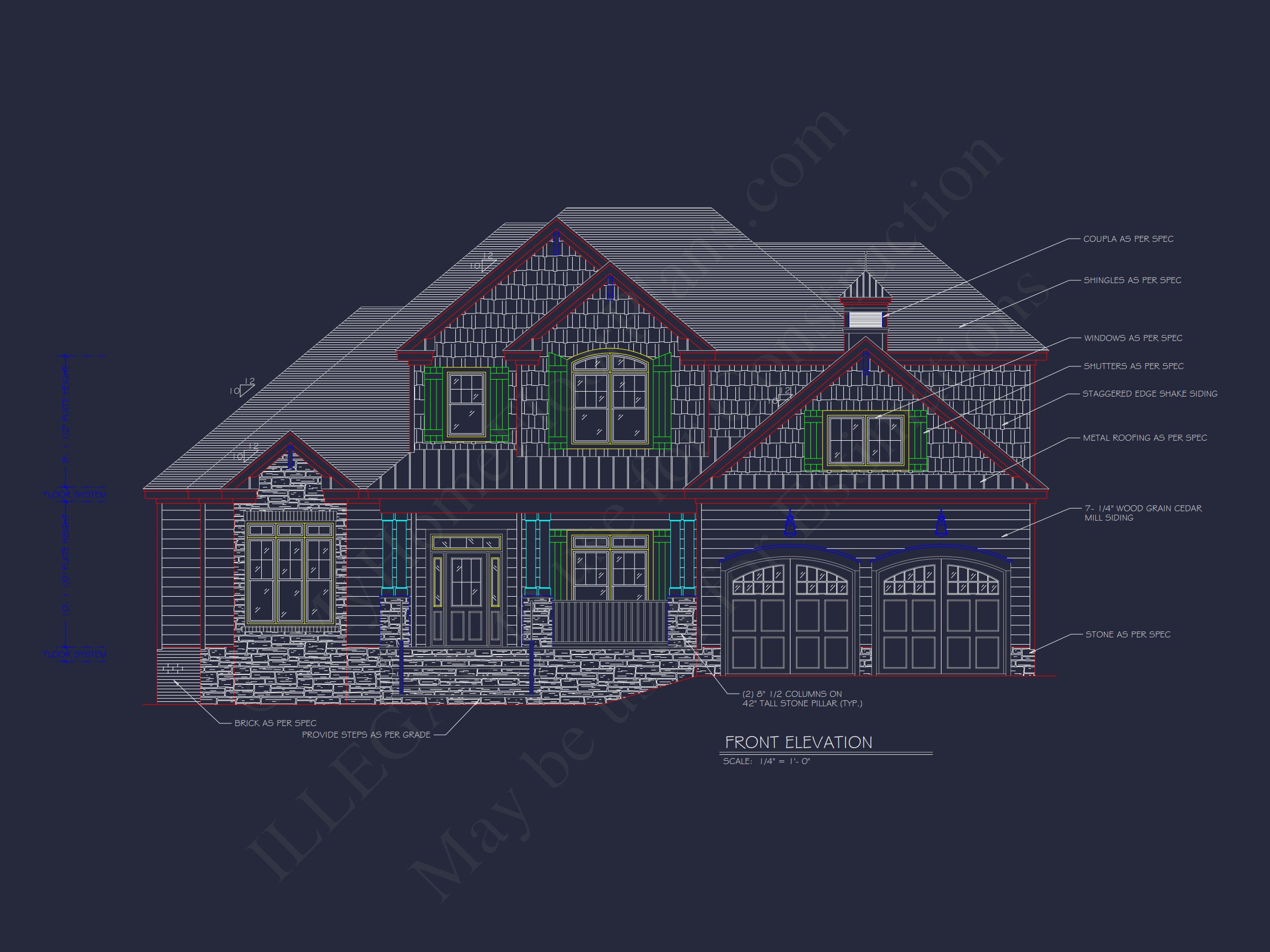 Traditional house Floor Plan with Blueprint Designs