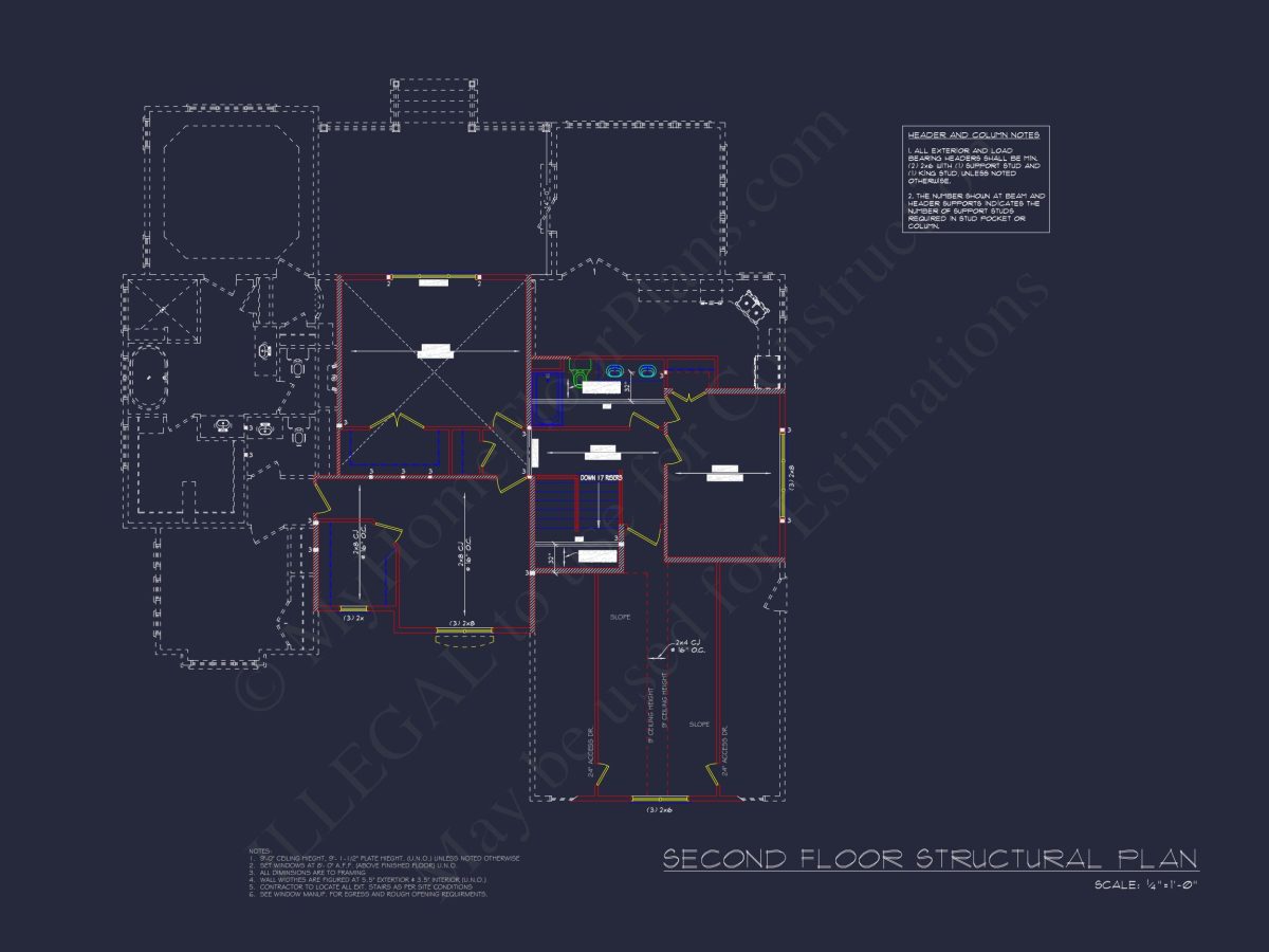 Traditional house Floor Plan with Blueprint Designs