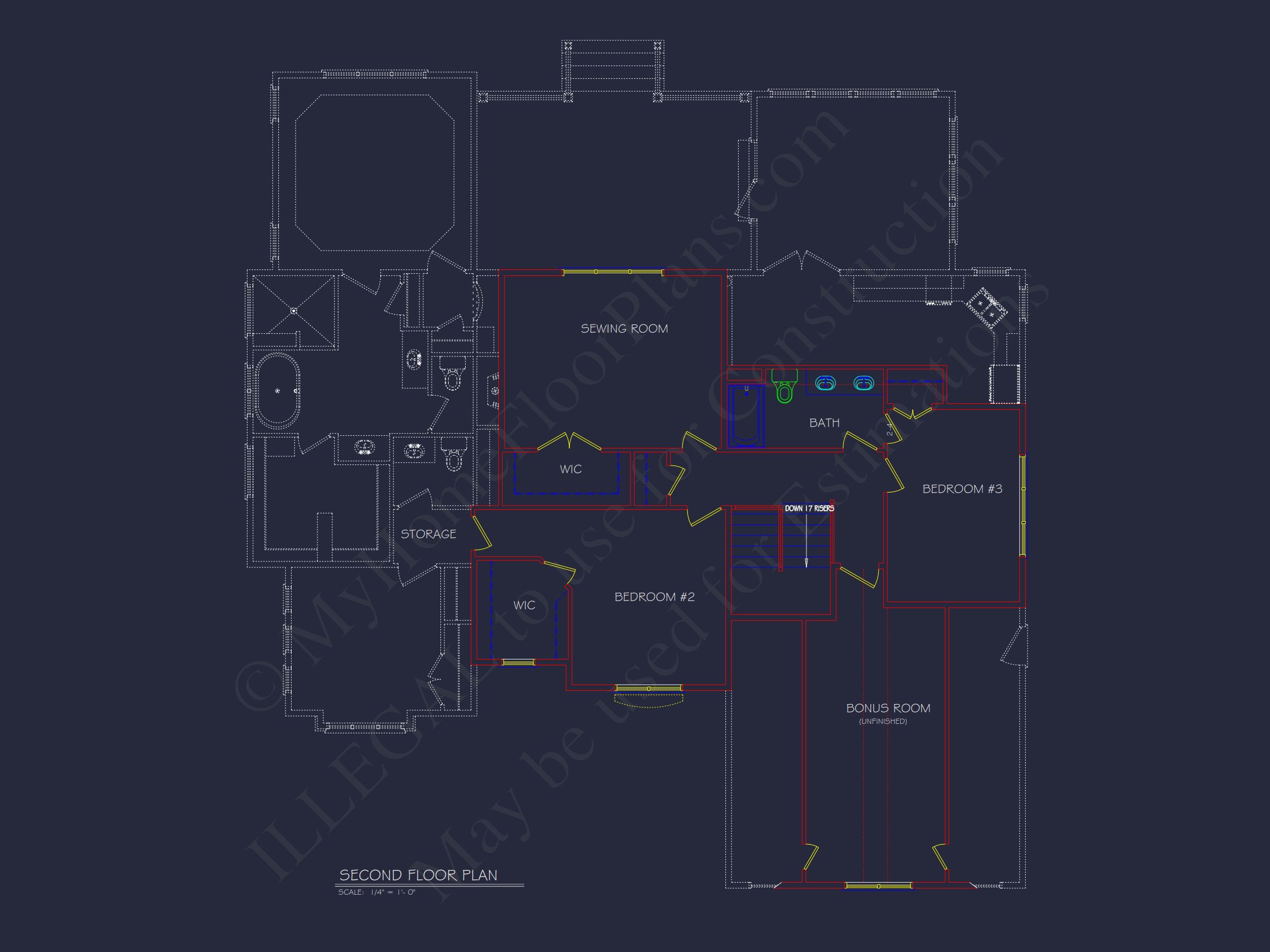 Traditional house Floor Plan with Blueprint Designs