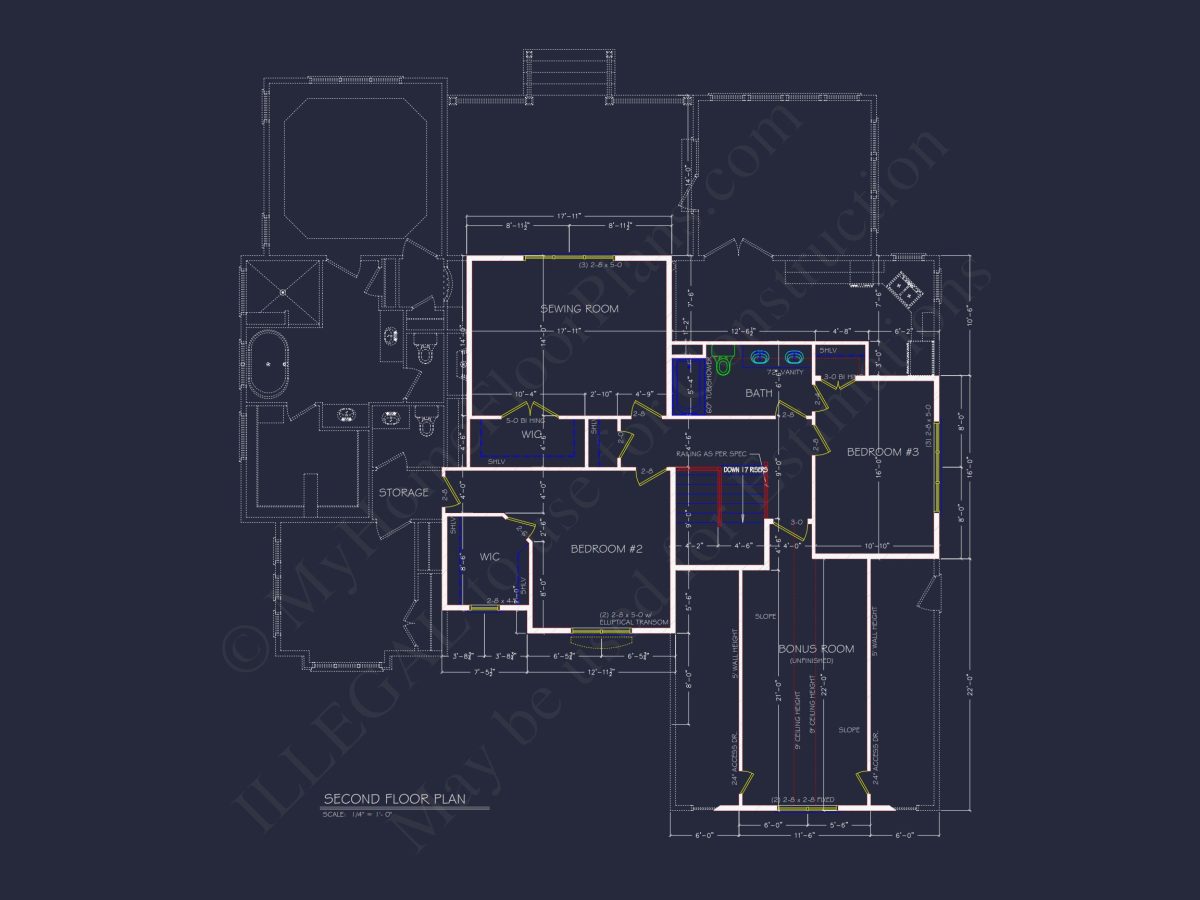 Traditional house Floor Plan with Blueprint Designs