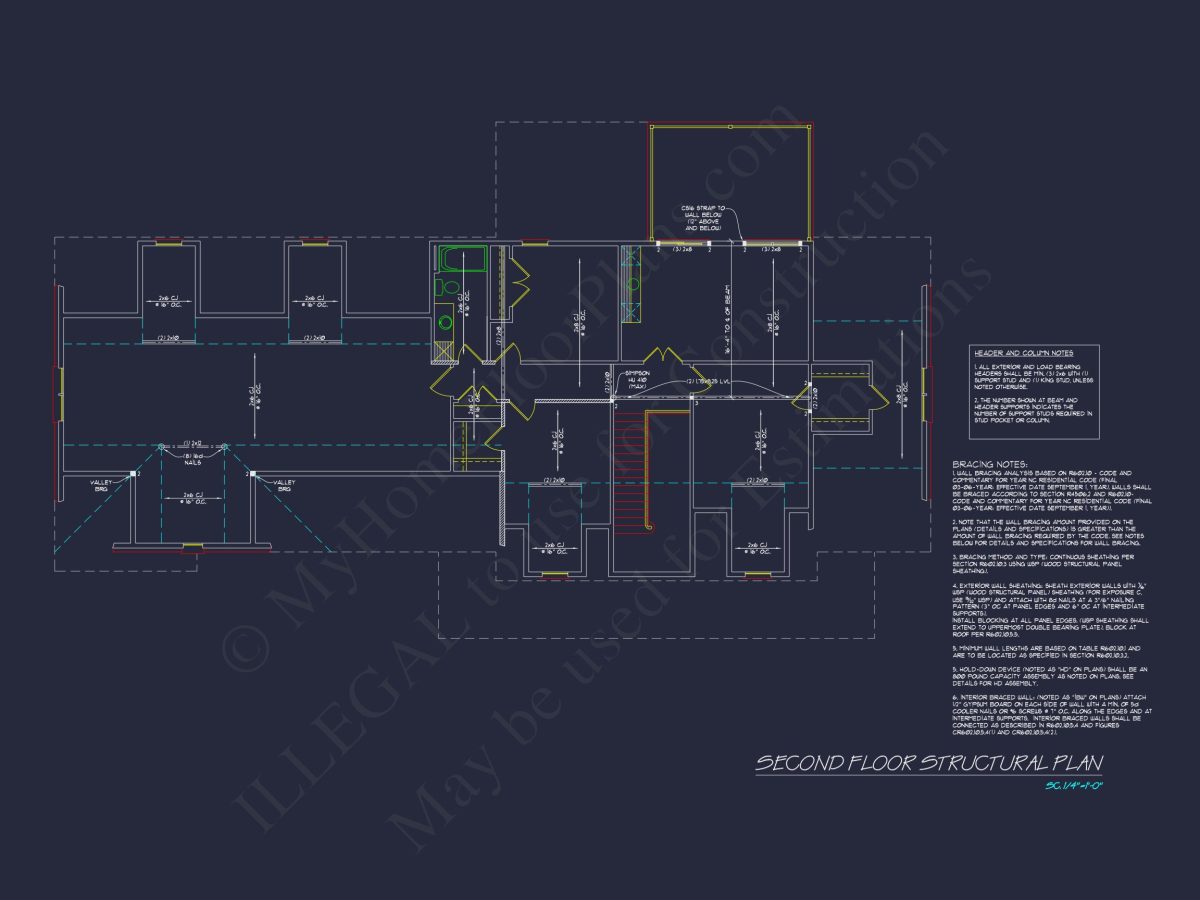 Traditional house Floor Plan with CAD Designs & 3 Garage Bays