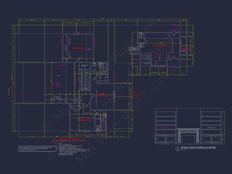 Traditional house Floor Plan with CAD Designs & Blueprint