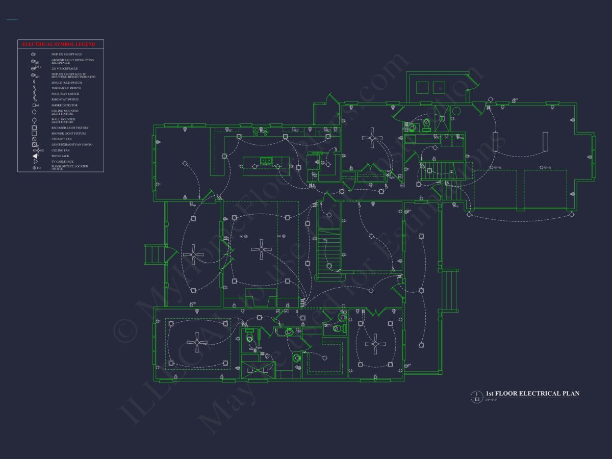 Traditional house Floor Plan with CAD Designs & Blueprint