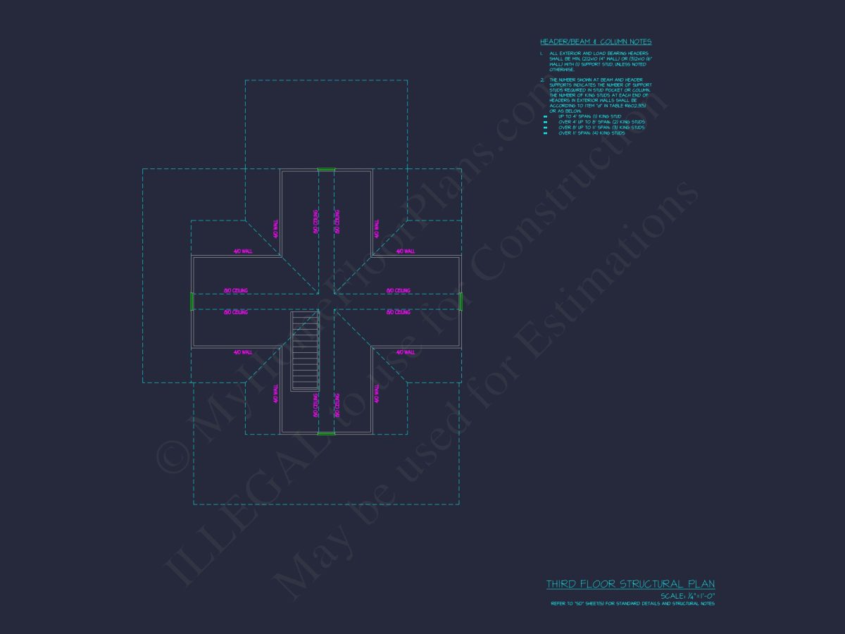 Traditional house Floor Plan with Detailed CAD Designs