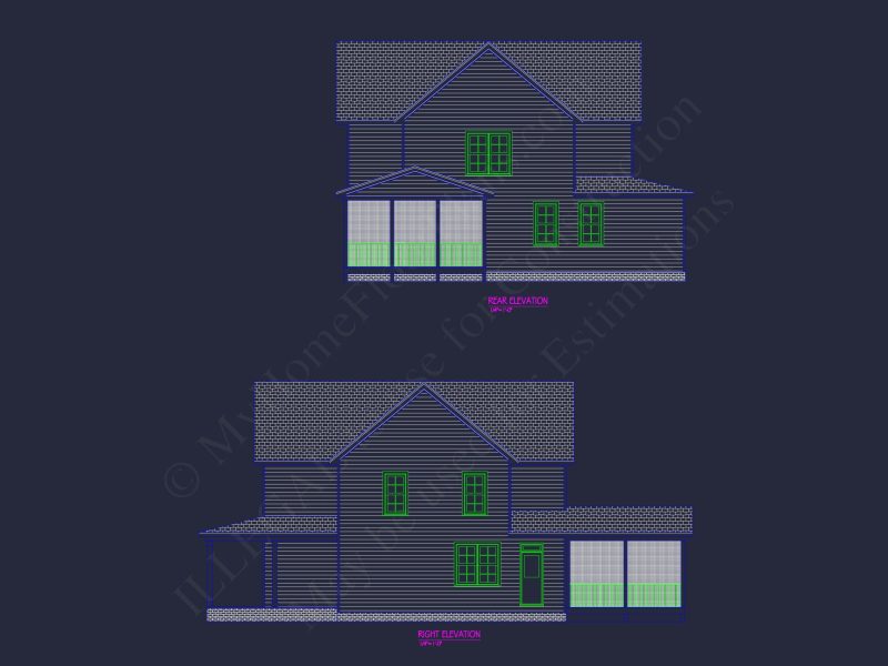 Traditional house Floor Plan with Detailed CAD Designs