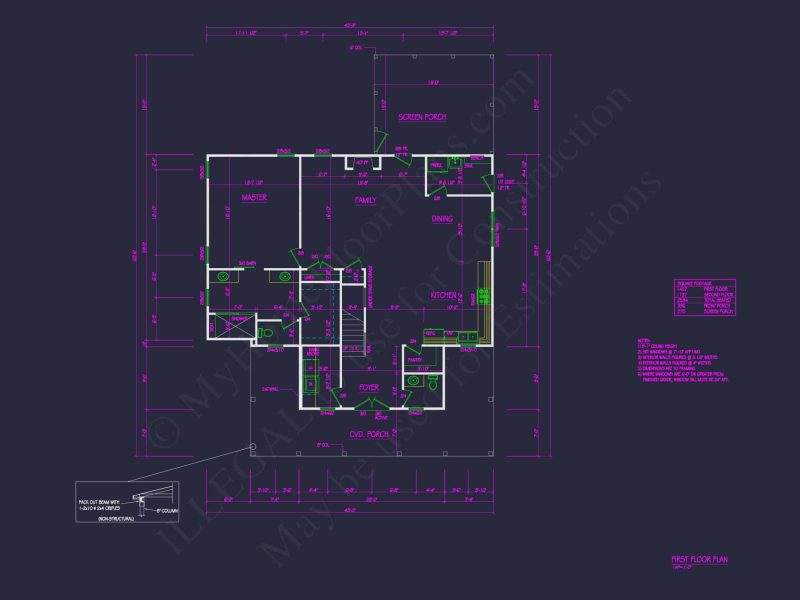 Traditional house Floor Plan with Detailed CAD Designs