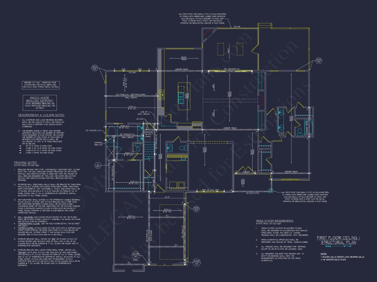 Traditional house Floor Plan with Spacious Design and CAD Details