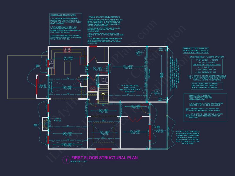 Traditional house Plan Blueprint with CAD Designs for Builders