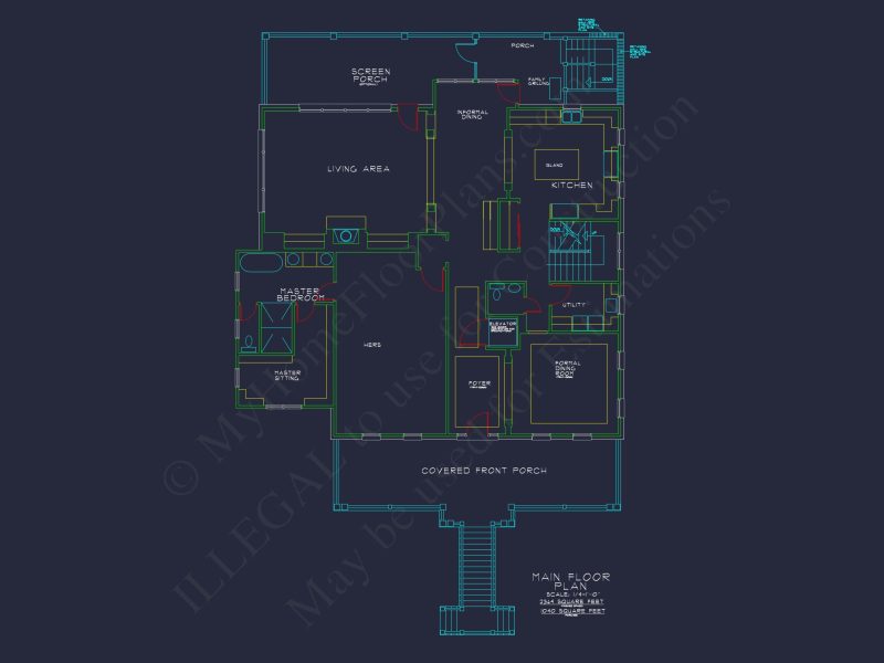 Traditional house Plan: CAD Floor Plan with 3 Stories