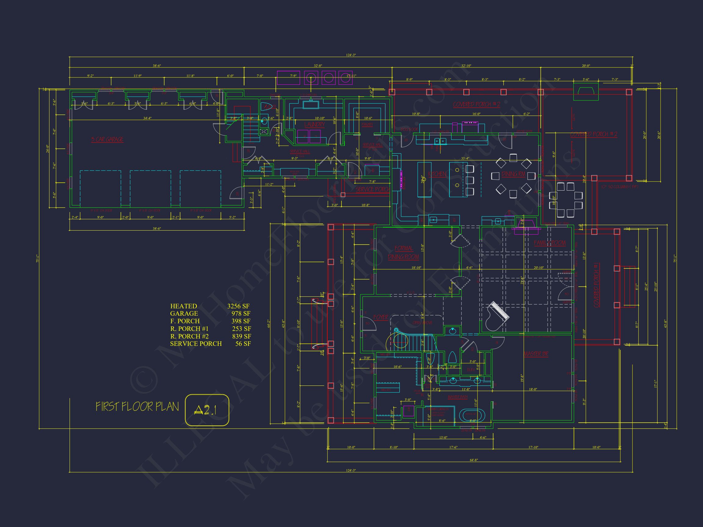 Traditional house Plan with 2 Floors and CAD Designs Blueprint