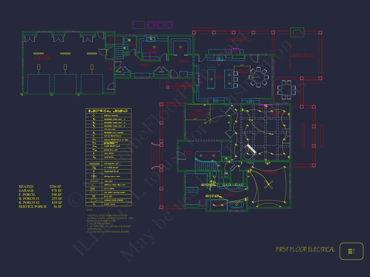 Traditional house Plan with 2 Floors and CAD Designs Blueprint