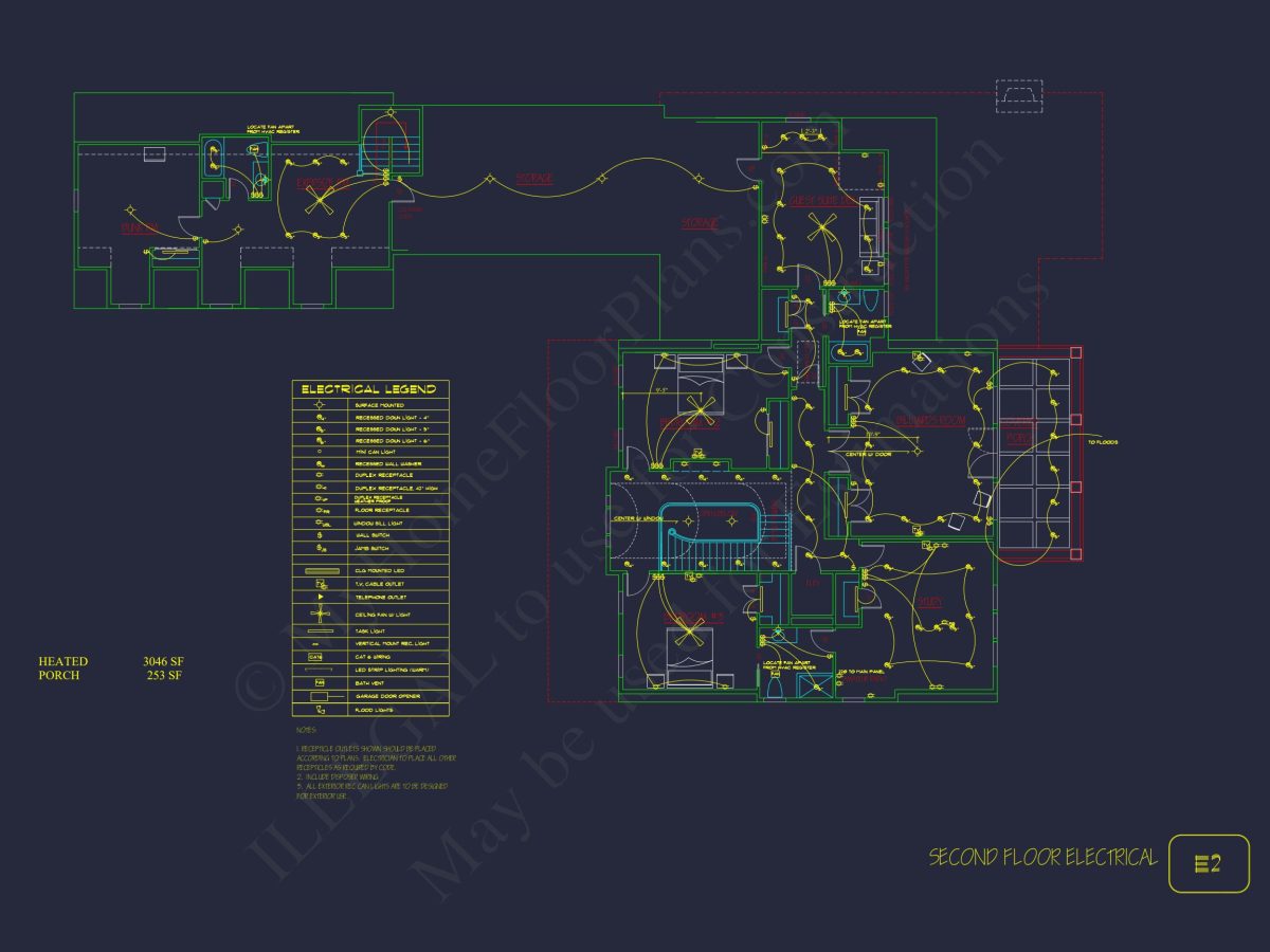 Traditional house Plan with 2 Floors and CAD Designs Blueprint