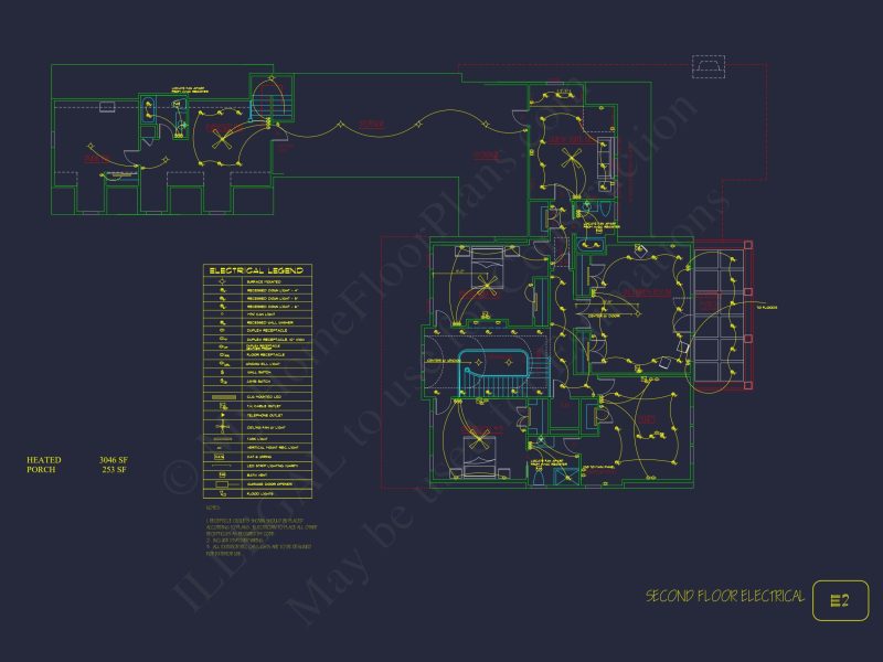 Traditional house Plan with 2 Floors and CAD Designs Blueprint