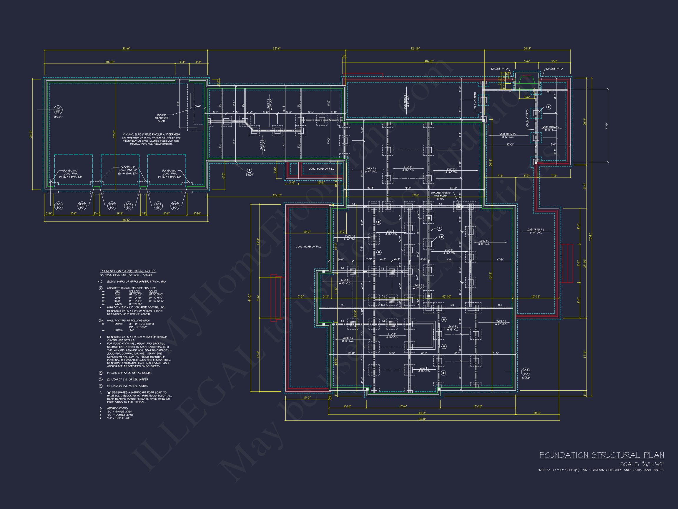 Traditional house Plan with 2 Floors and CAD Designs Blueprint