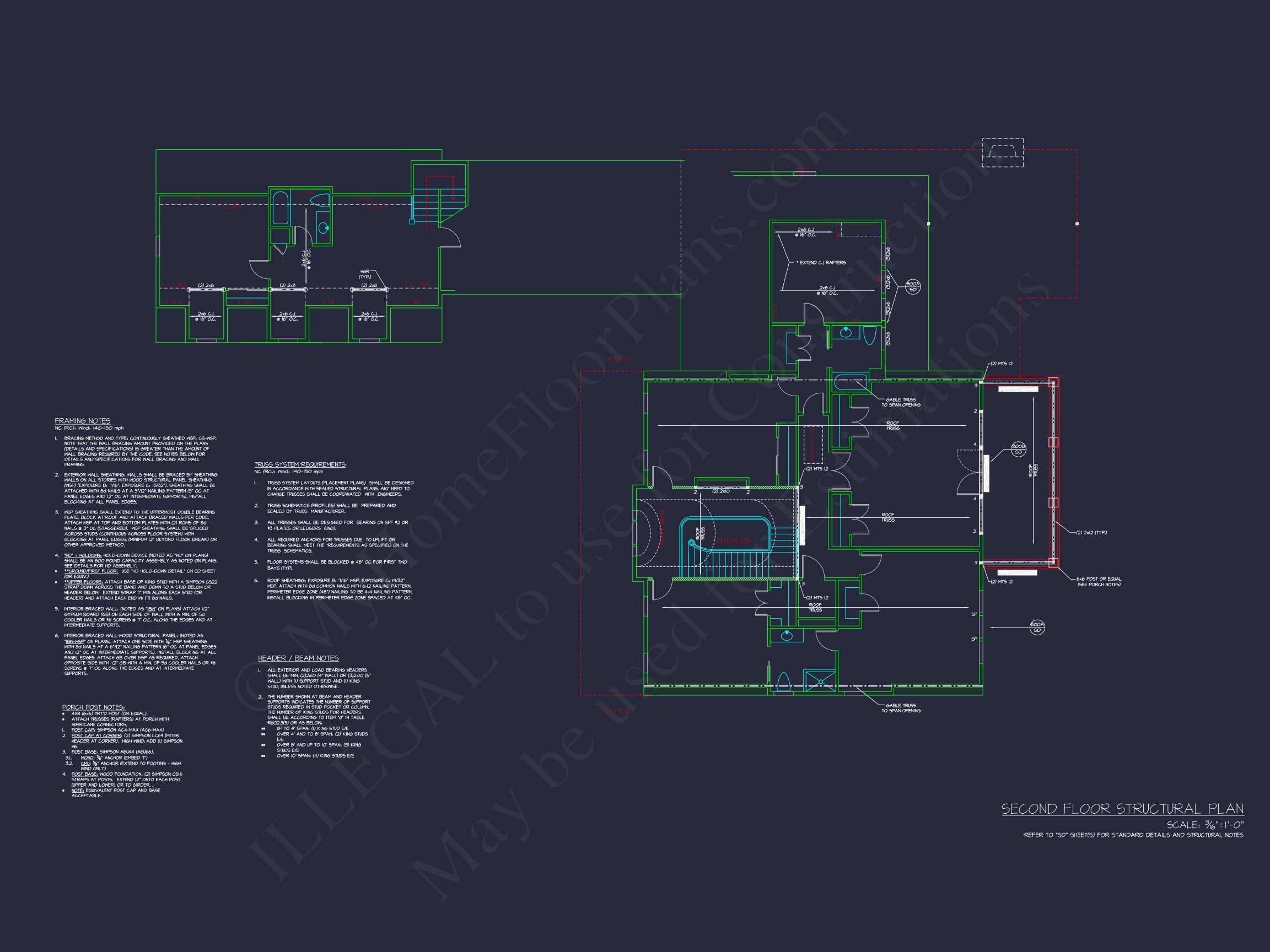 Traditional house Plan with 2 Floors and CAD Designs Blueprint