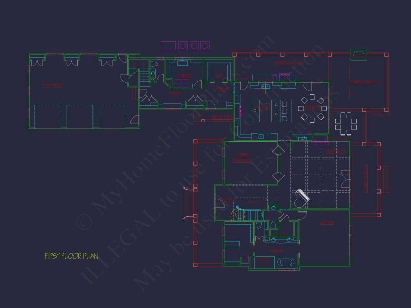 Traditional house Plan with 2 Floors and CAD Designs Blueprint