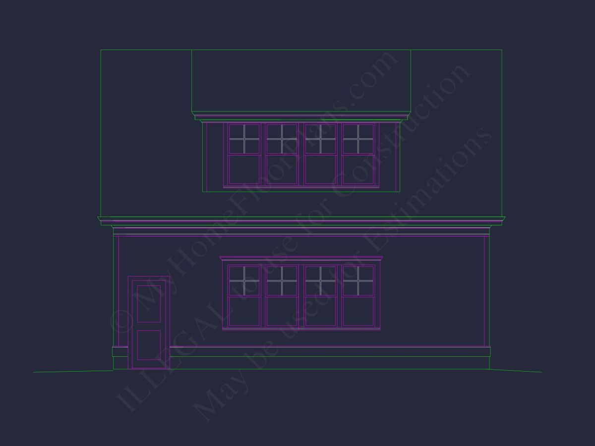 Traditional house Plan with 2 Floors and CAD Designs Blueprint