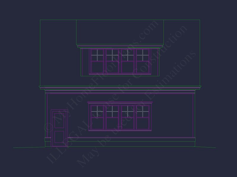 Traditional house Plan with 2 Floors and CAD Designs Blueprint