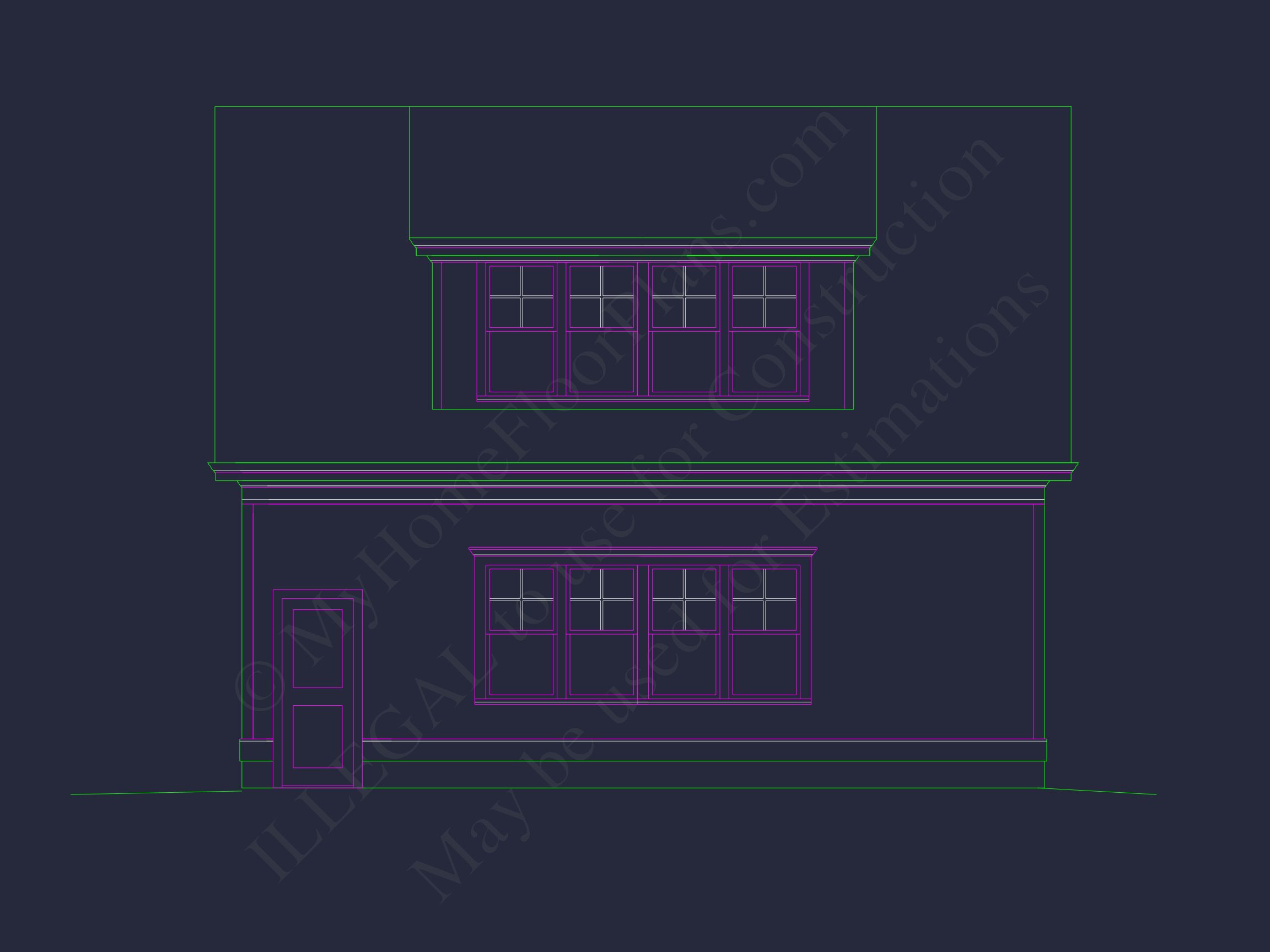 Traditional house Plan with 2 Floors and CAD Designs Blueprint