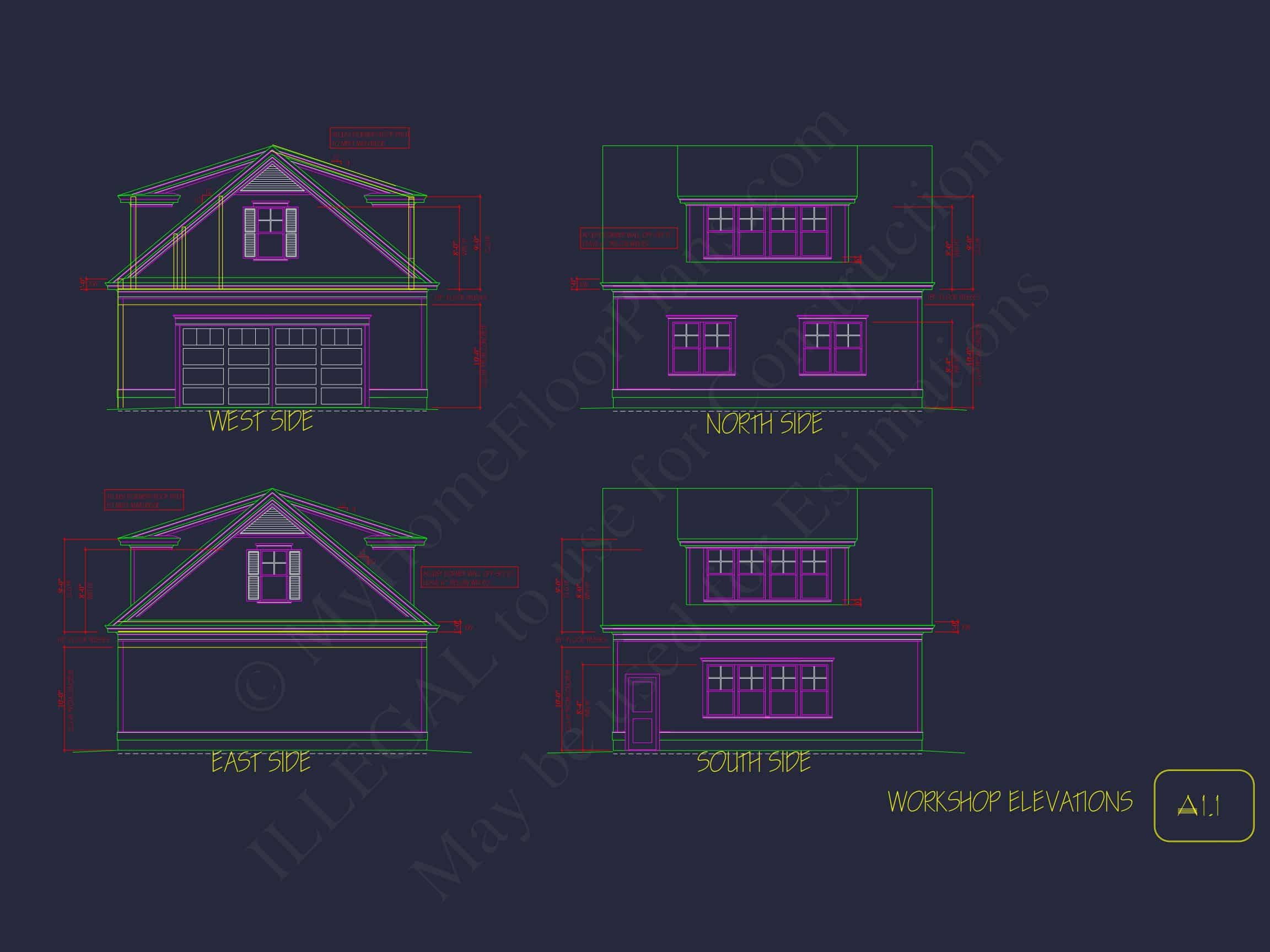 Traditional house Plan with 2 Floors and CAD Designs Blueprint