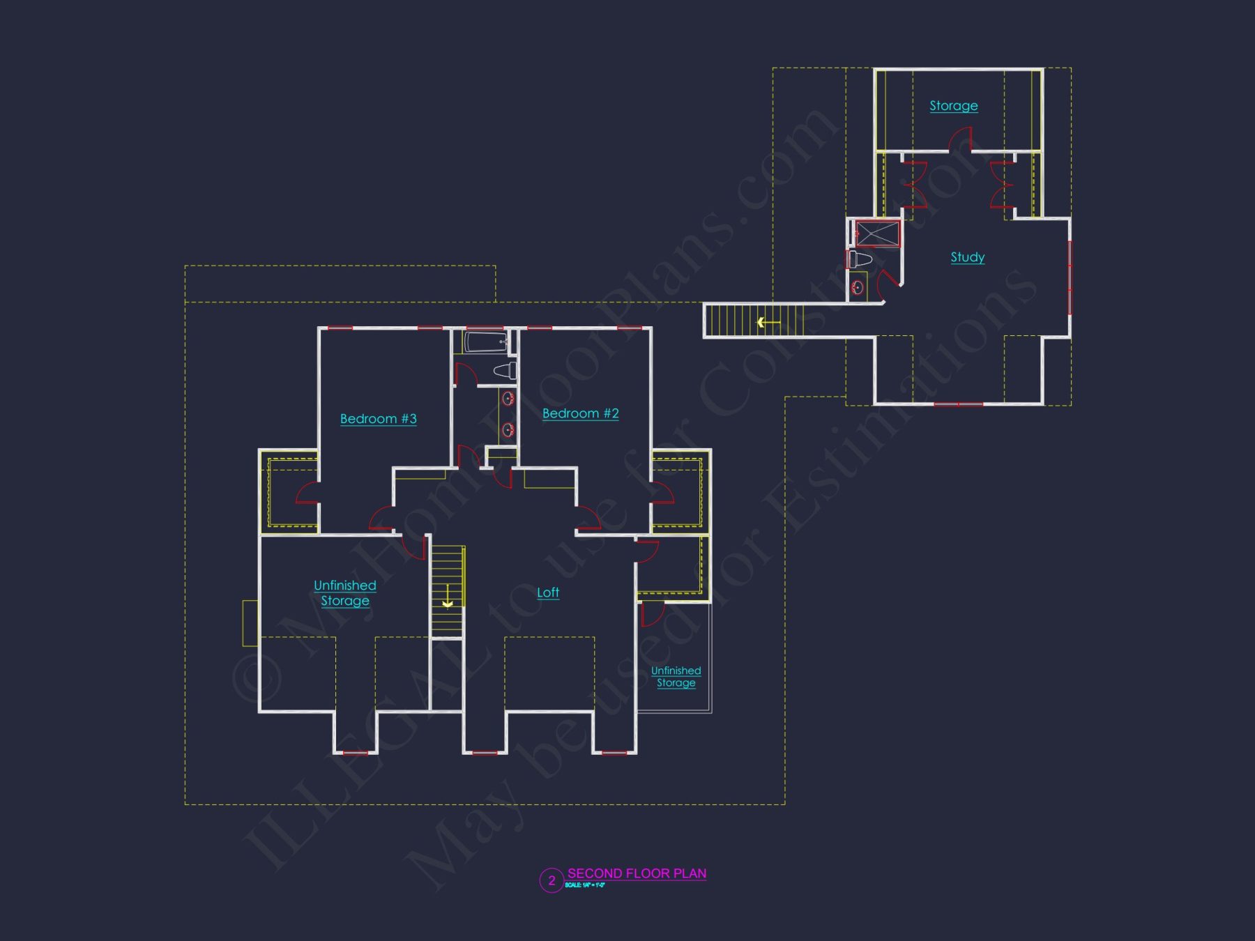 Traditional house Plan with 2 Floors, 3 Bedrooms, and CAD Designs
