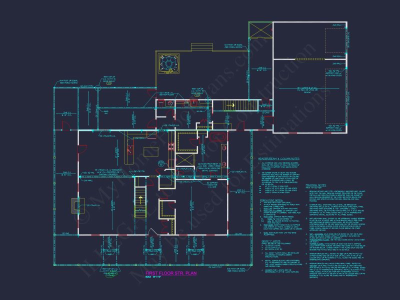 Traditional house Plan with 2 Floors, 3 Bedrooms, and CAD Designs