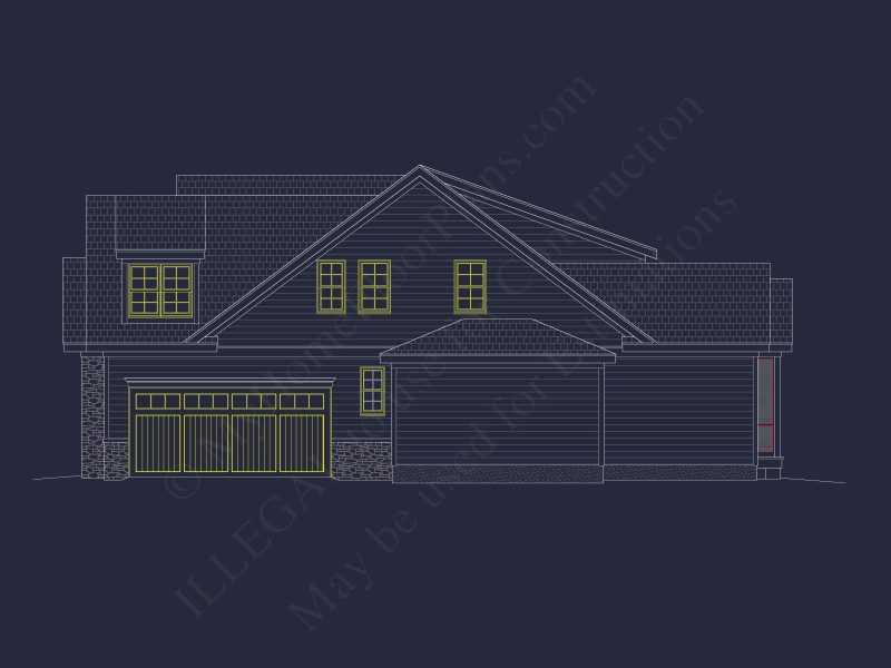 Traditional house Plan with 2 Floors, CAD Blueprints, and Designs