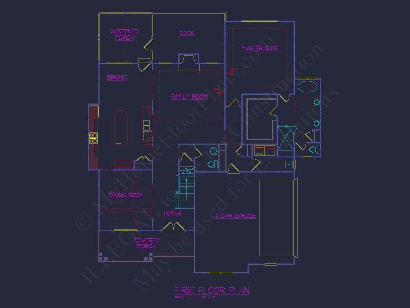 Traditional house Plan with 2 Floors, CAD Blueprints, and Designs
