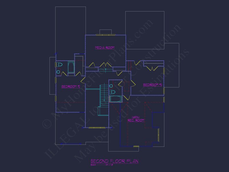 Traditional house Plan with 2 Floors, CAD Blueprints, and Designs