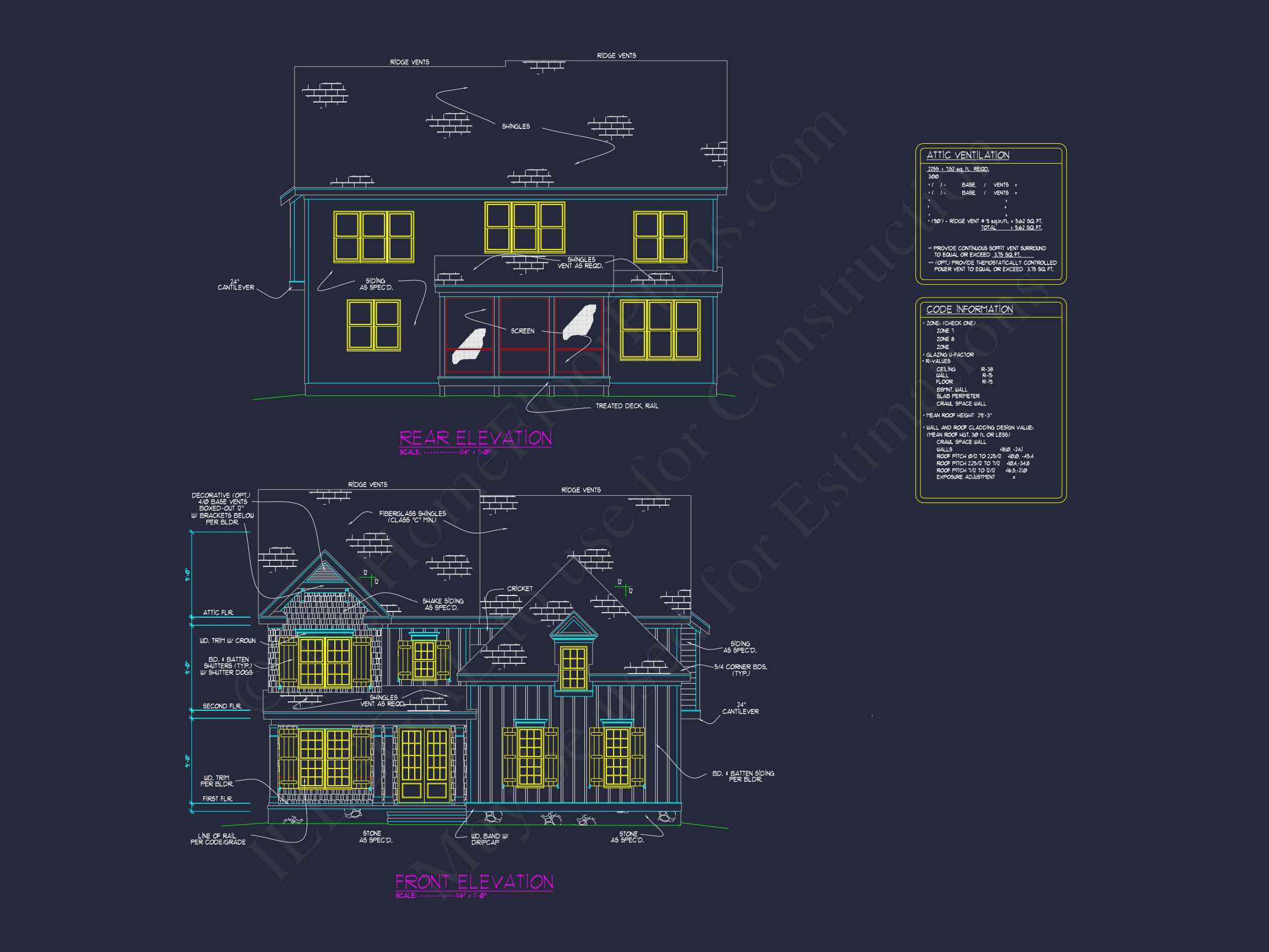 Traditional house Plan with 2 Stories,CAD Designs & Open Floor